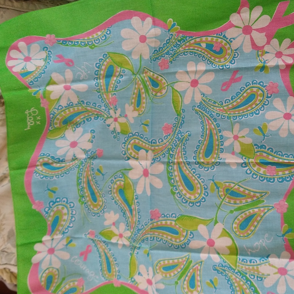 Lilly Pulitzer Ford breast cancer awareness bandana nwot